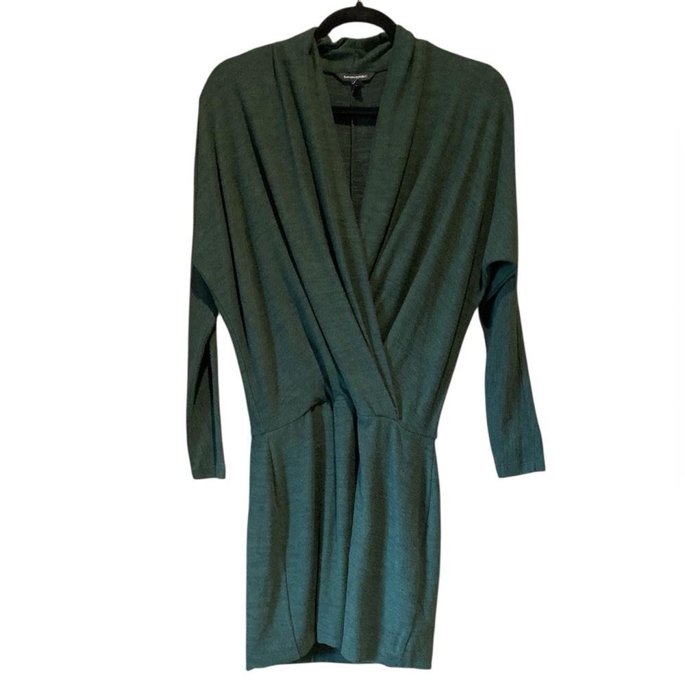 Banana Republic olive womens sweater mini dress size XS lagenlook minimalist